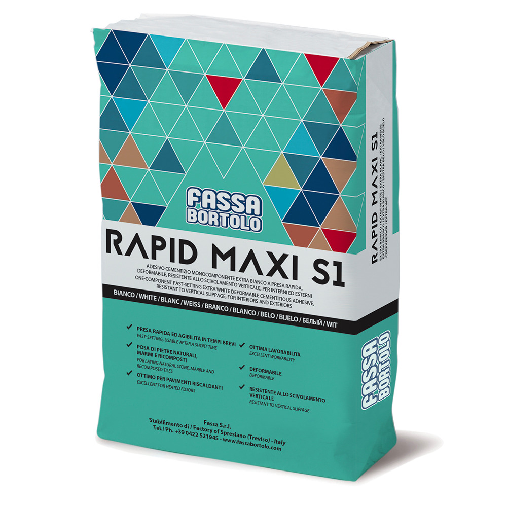 Fassa RAPID MAXI S1 grigio 25 kg adesivo monocomponente a presa rapida