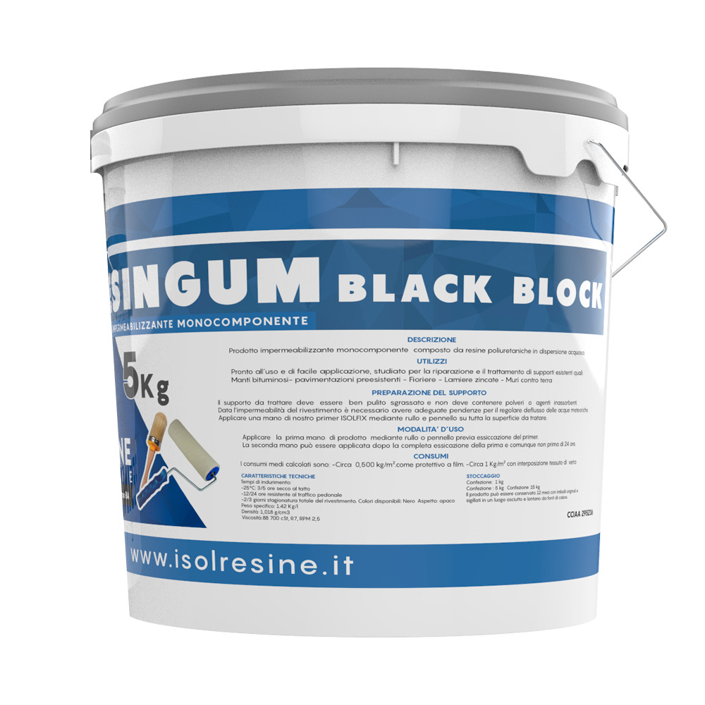 Isolresine Resingum black block prodotto impermeabilizzante monocomponente