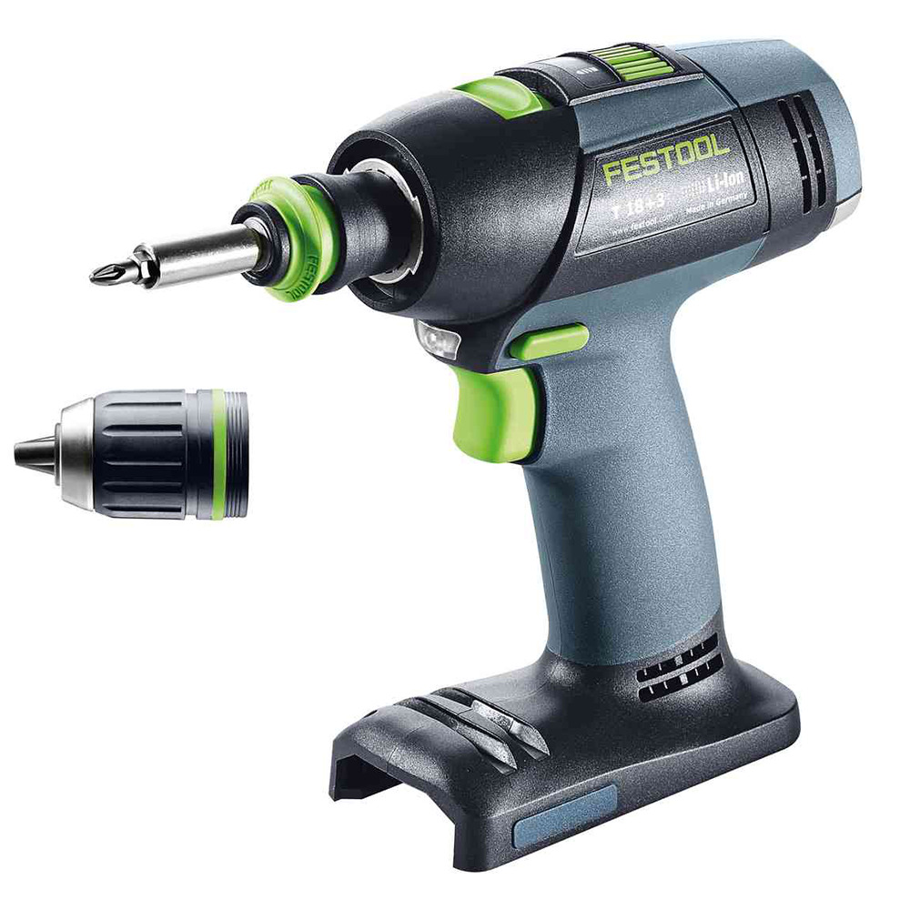 Festool trapano avvitatore a batteria T 18+3-Basic - 576448 (batteria E CARICAbatteria NON INCLUSI)