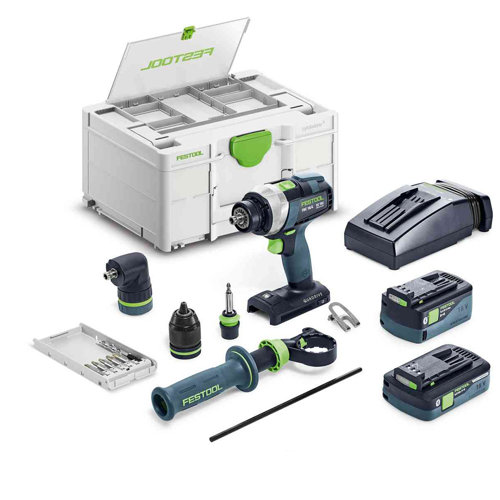 Festool trapano avvitatore a batteria QUADRIVE TDC 18/4 5,0/4,0 I-set - 577612