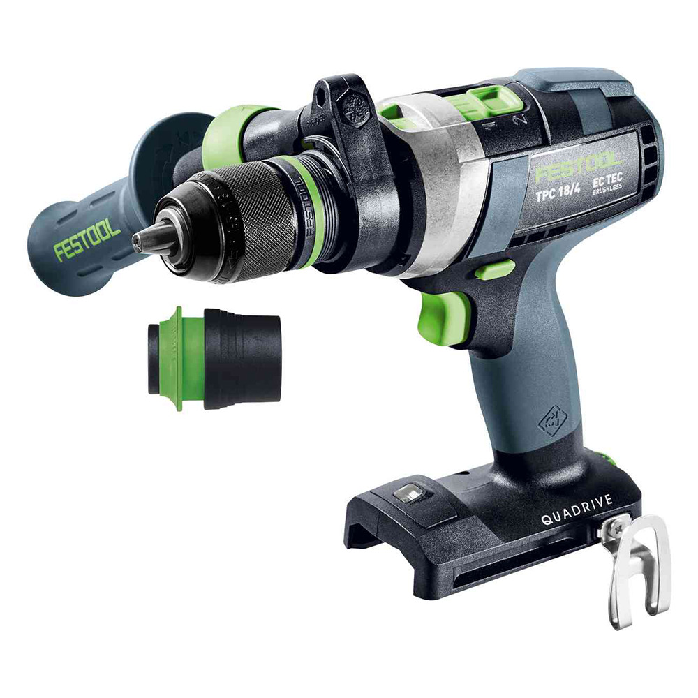 Festool trapano avvitatore a batteria QUADRIVE TPC 18/4 I-Basic - 575604 (batteria E CARICAbatteria NON INCLUSI)