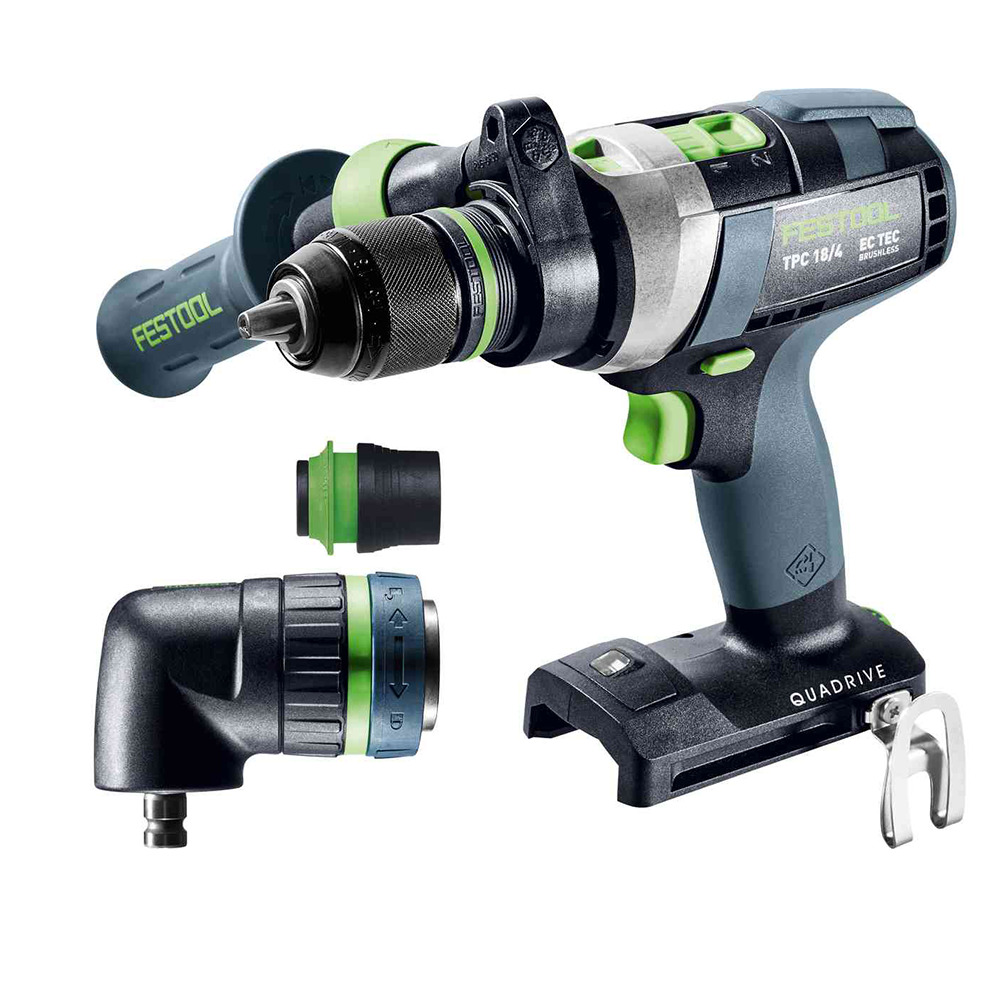 Festool trapano avvitatore a batteria QUADRIVE TPC 18/4 I-Basic-set -577625 - (batteria E CARICAbatteria NON INCLUSI)