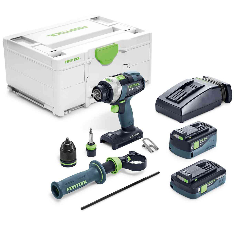 Festool trapano avvitatore con percussione a batteria QUADRIVE TPC 18/4 5,0/4,0 I-Plus -  577651