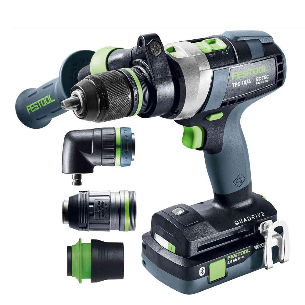 Festool trapano avvitatore con percussione a batteria QUADRIVE TPC 18/4 5,0/4,0 I-set/XL - 577622