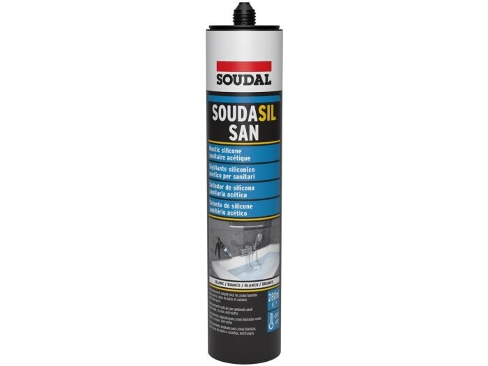 Soudal Soudasil SAN 280ml bianco - Sigillante siliconico acetico per sanitari