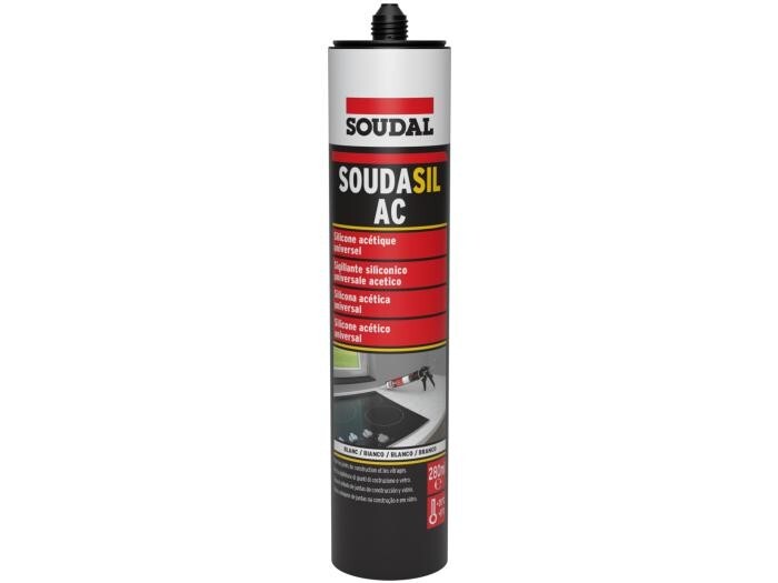 Soudal  Soudasil AC bianco 280 ml - Sigillante siliconico acetico universale