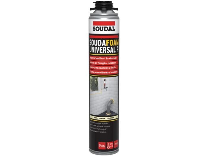 Soudal Soudafoam Universal P 750ml - Schiuma poliuretanica a pistola ad elevato potere isolante