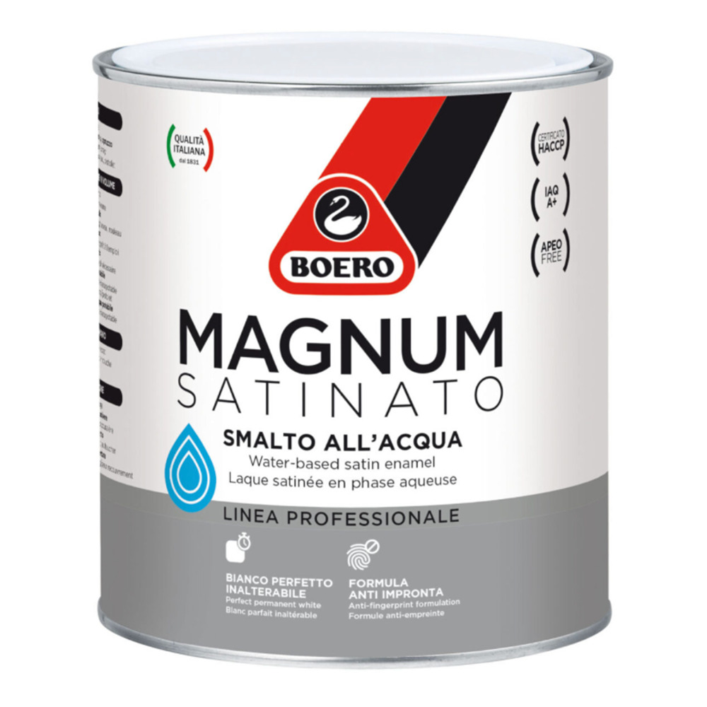 Boero Magnum satinato bianco smalto satinato all'acqua HACCP e A+