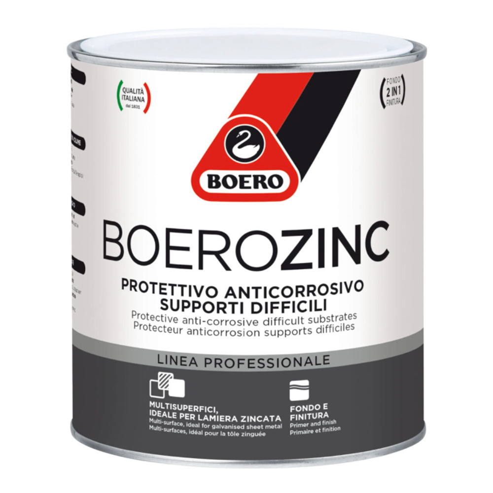 Boero Boerozinc bianco smalto protettivo anticorrosivo, ideale per supporti difficili