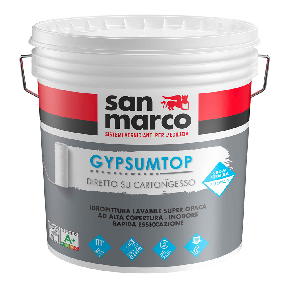 San Marco Gypsumtop Bianco pittura lavabile per cartongesso