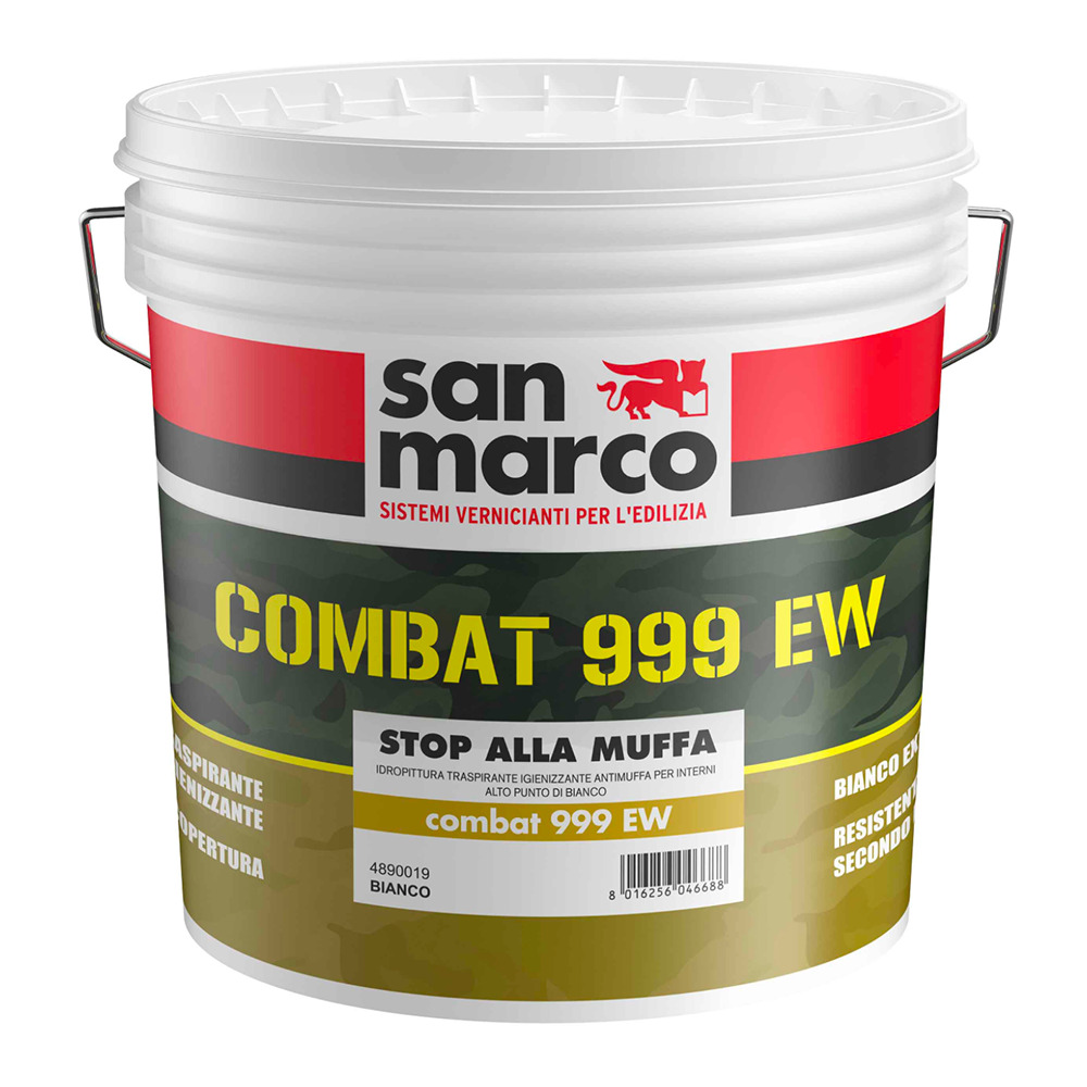 San Marco Combat 999 ew pittura traspirante antimuffa a base acqua per interni