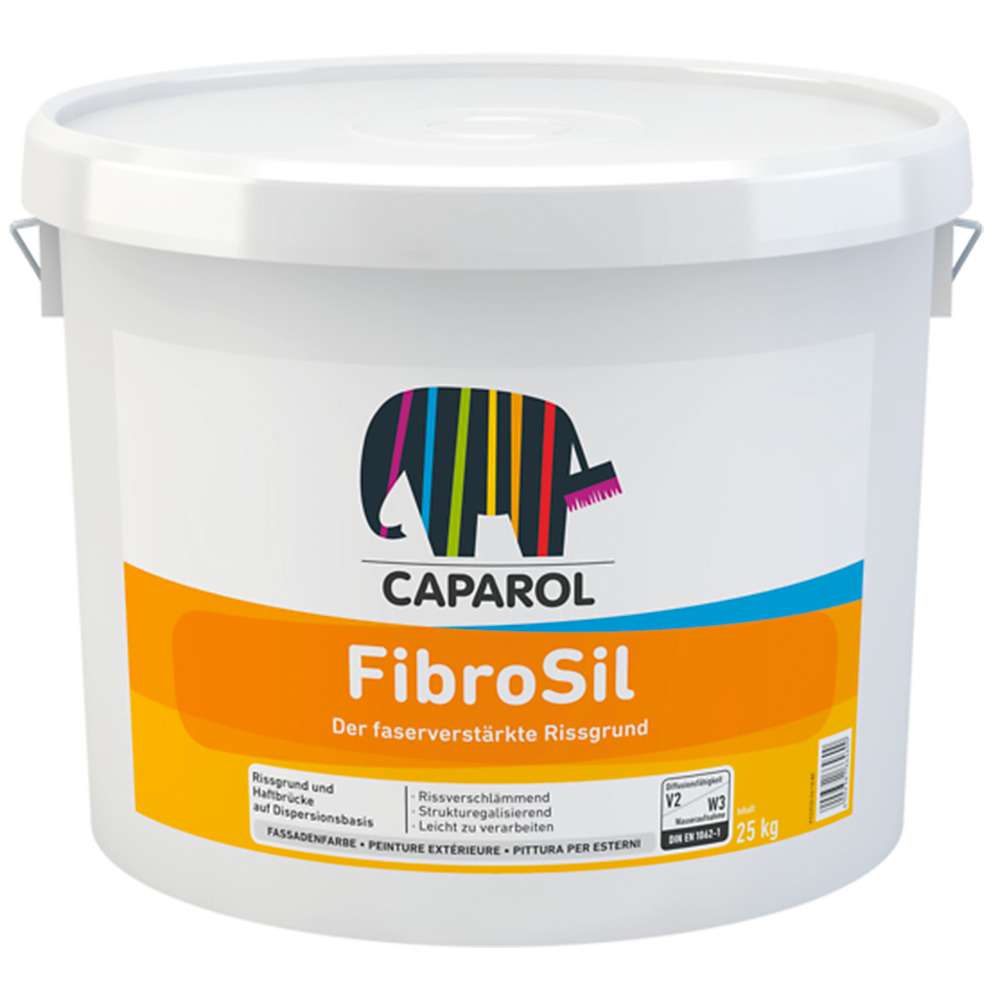 Caparol Fibrosil Bianco fondo intermedio fibrato per facciate cavillate