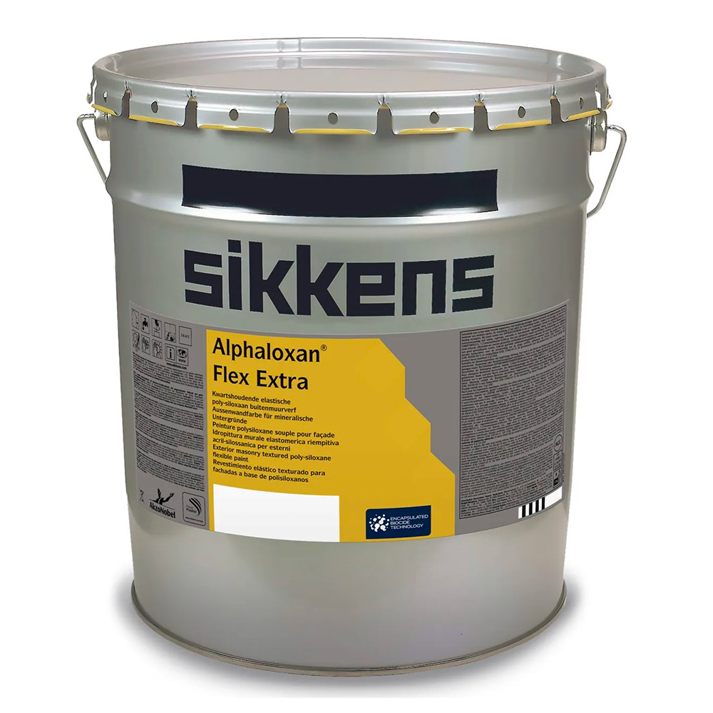 Sikkens Alphaloxan flex extra bianco idropittura acrilsilossanica elastomerica riempitiva per esterni