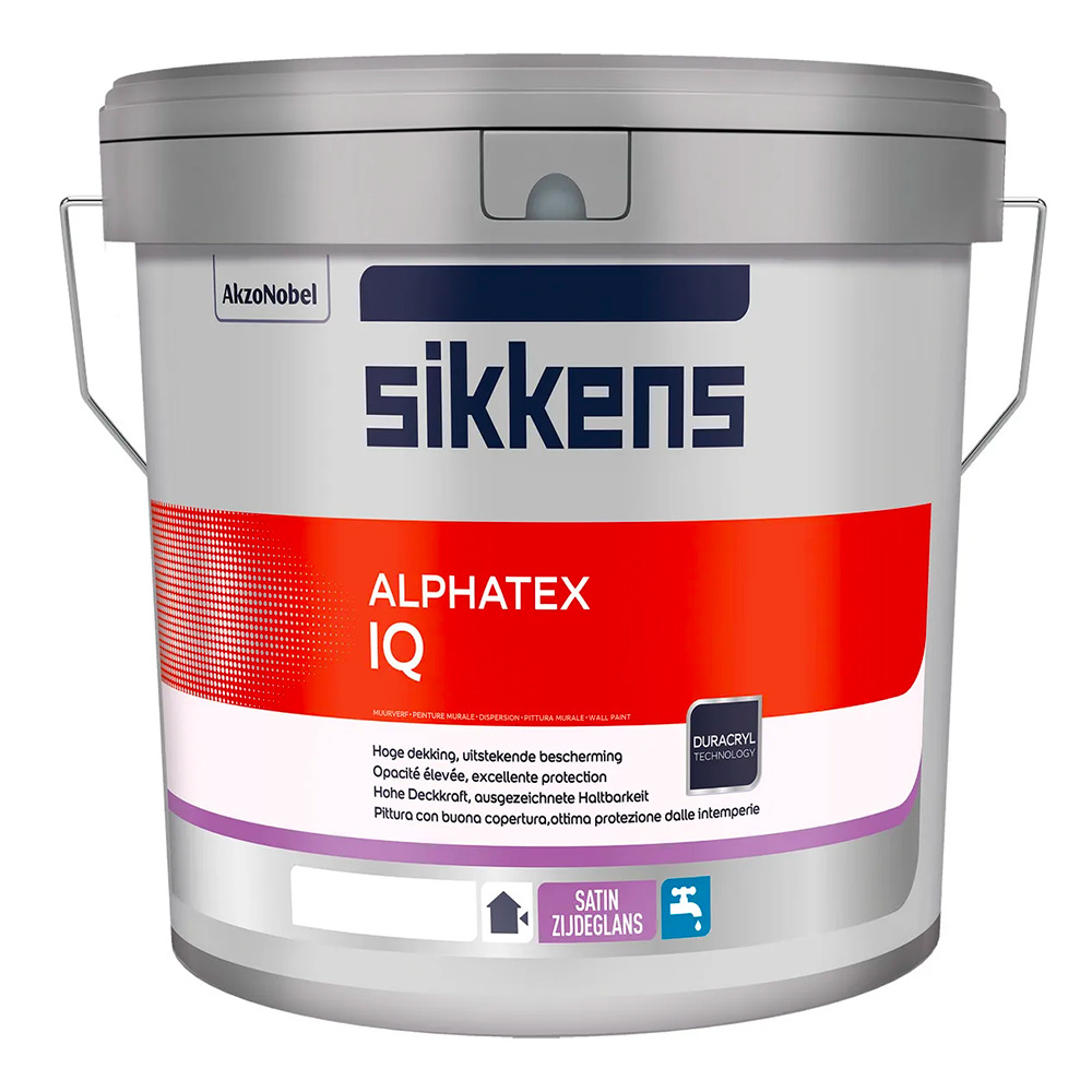 Sikkens Alphatex iq bianco idropittura acrilica satinata per muri all'esterno