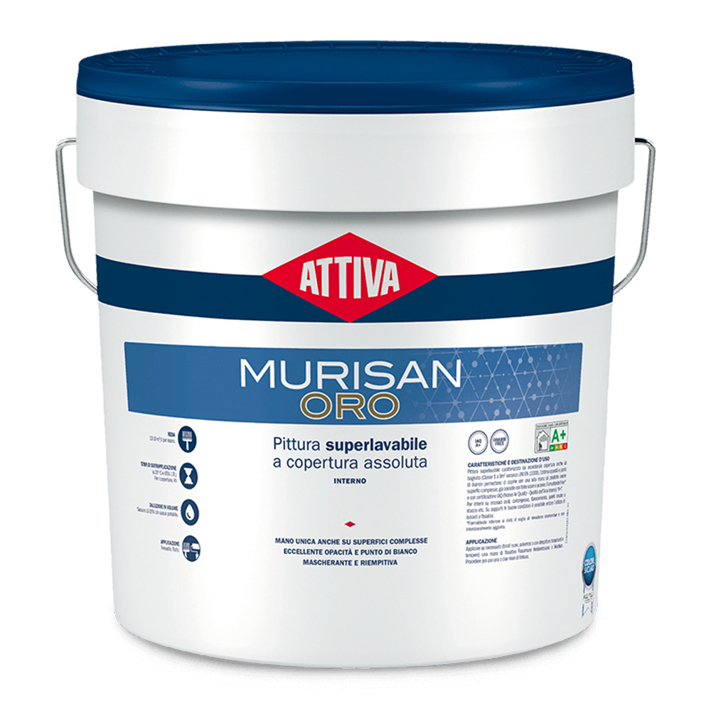 Attiva Murisan oro pittura superlavabile a copertura assoluta