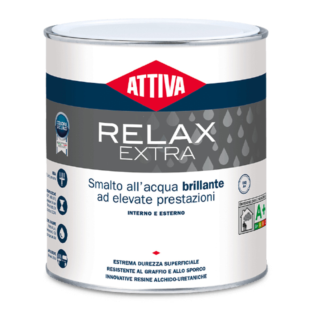 Attiva Relax extra brillante bianco smalto all’acqua ad elevate prestazioni