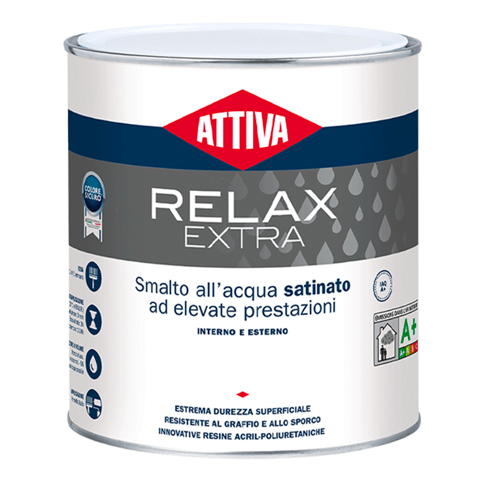 Attiva Relax extra satinato bianco smalto all’acqua ad elevate prestazioni