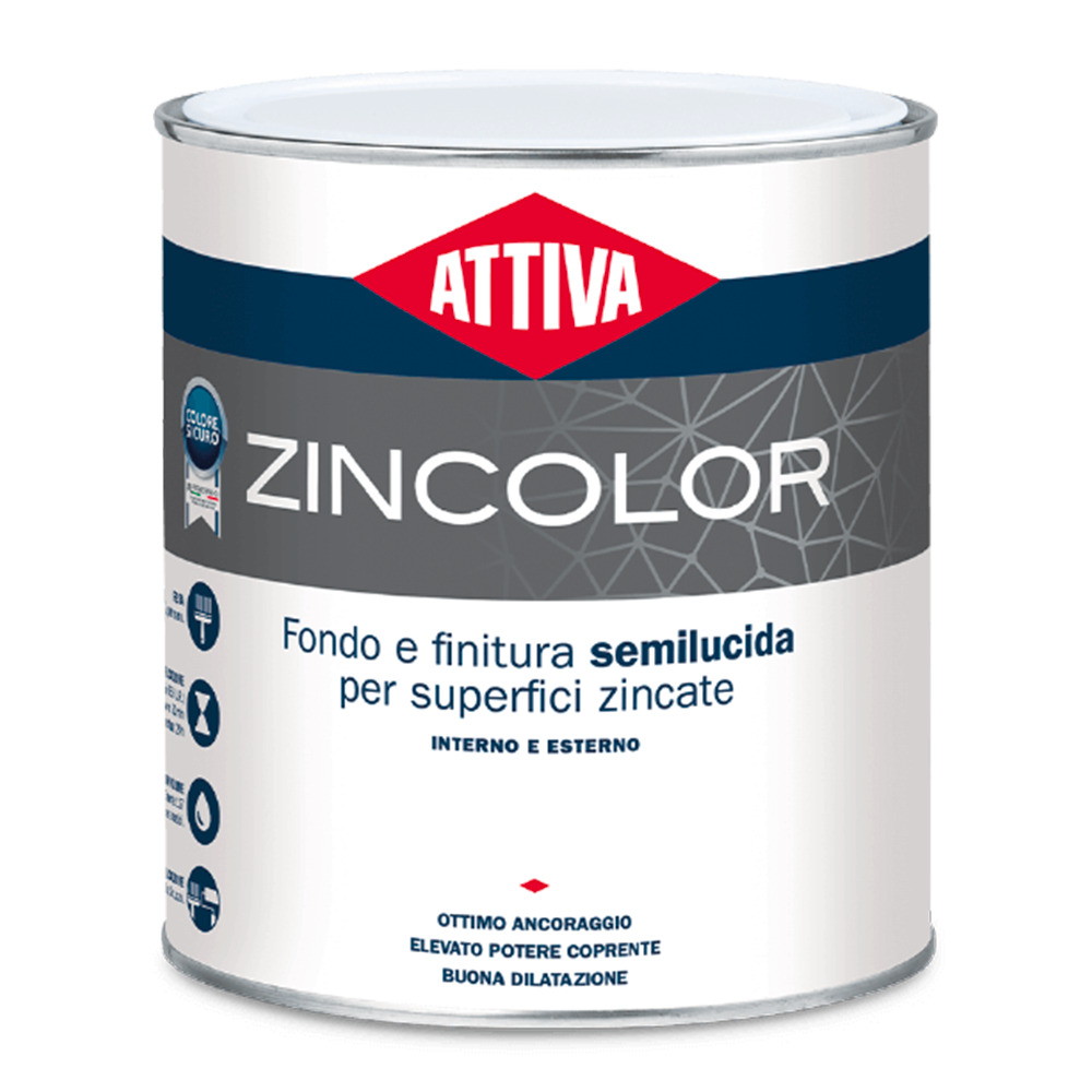 Attiva Zincolor fondo e finitura semilucida per superfici zincate