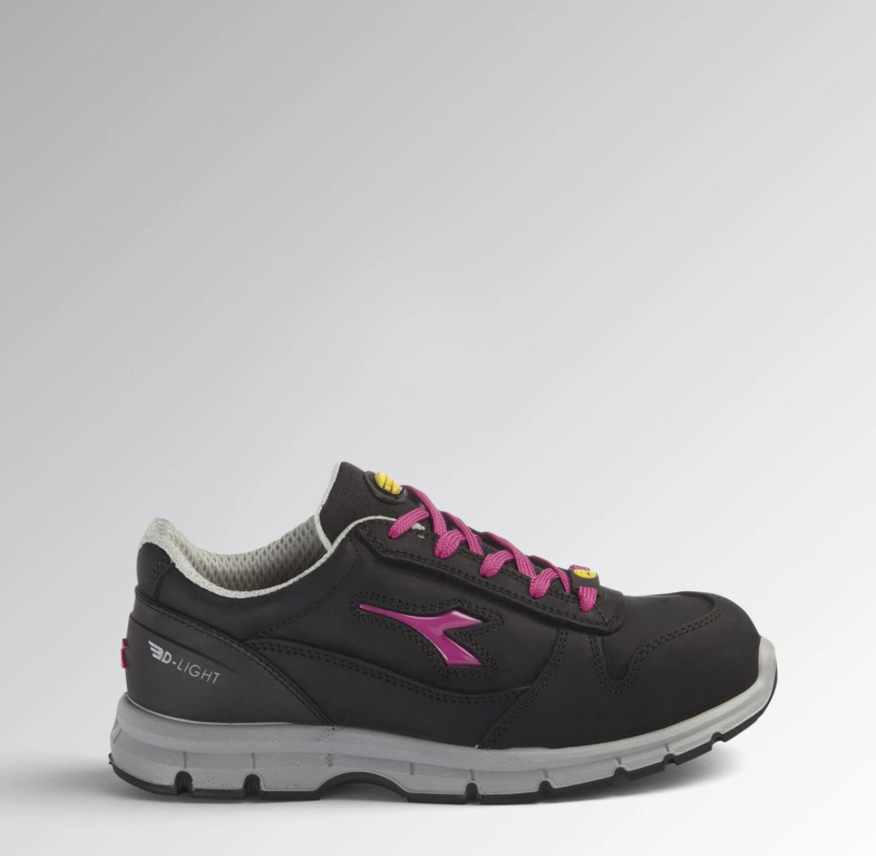 Diadora RUN LOW S3 SRC ESD - Colore: NERO/ROSSO FUCSIA