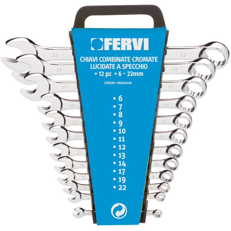 Fervi Serie chiavi combinate cromate e lucidate a specchio - Art. 0199