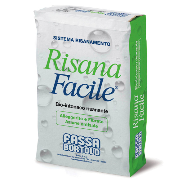 Fassa Risanafacile bianco 25 kg bio intonaco macroporoso alleggerito