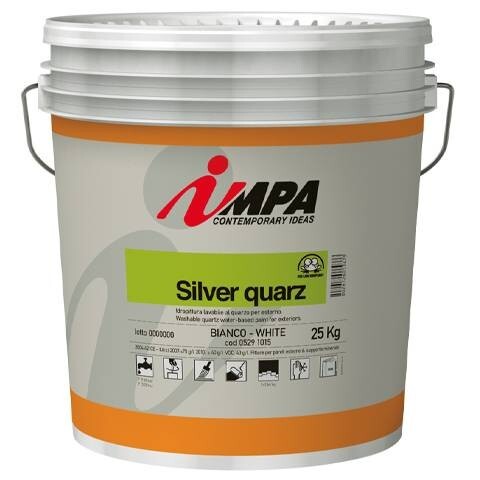 Impa Silverquarz bianco idropittura lavabile al quarzo per esterno - Formato in kg: 1 kg