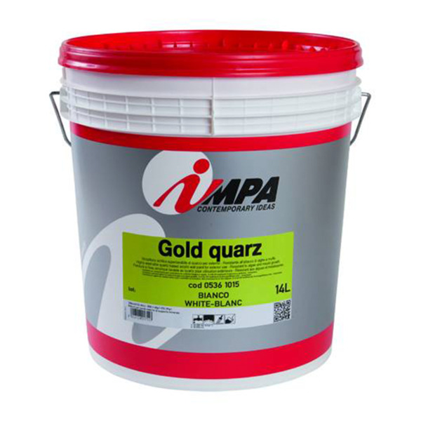 Impa Gold quarz bianco idropittura acrilica superlvabile al quarzo per esterni - Formato in litri: 0,75 lt