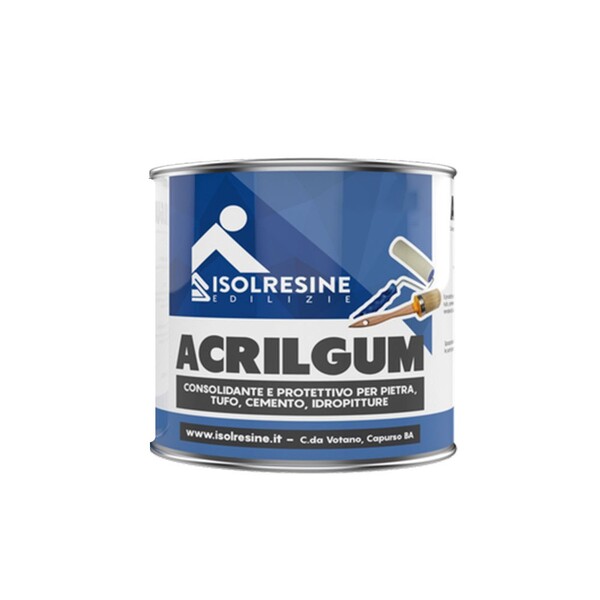 Isolresine Acrilgum consolidante e protettivo per pietra, tufo, cemento e idropitture