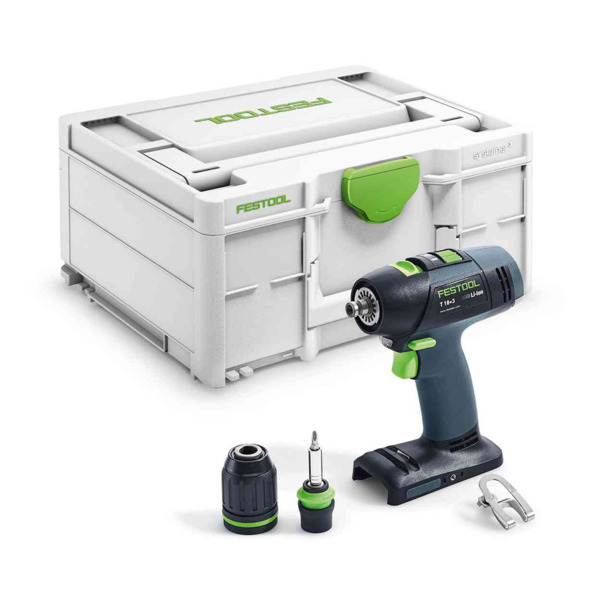 Festool trapano avvitatore a batteria T 18+3-Basic - 576448 (batteria E CARICAbatteria NON INCLUSI)