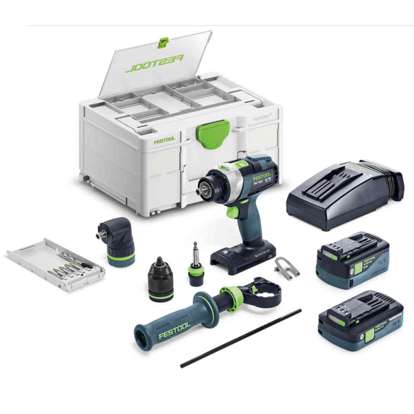 Festool trapano avvitatore con percussione a batteria QUADRIVE TPC 18/4 5,0/4,0 I-set - 577621