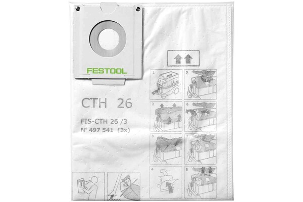 Festool sacchetto filtro di sicurezza FIS-CTH 26/3 - (CONF 3 SACCHETTI) 497541