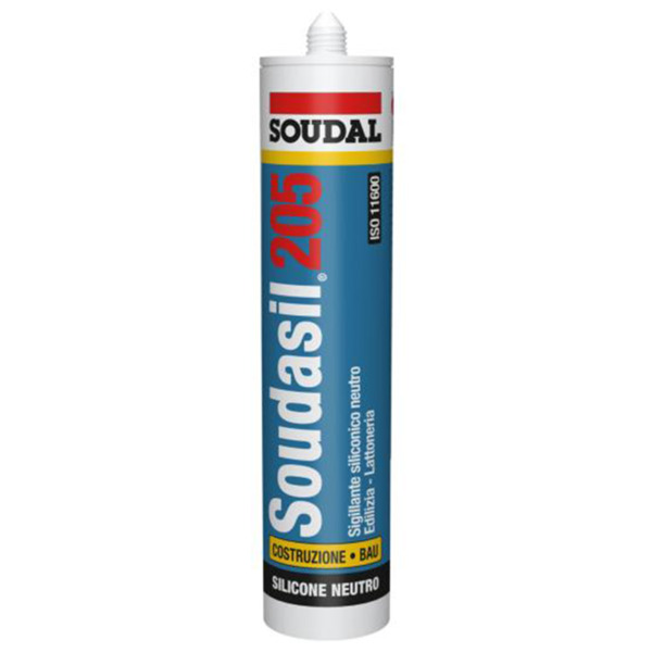 Soudal Soudasil 205 grigio chiaro 310ml - Sigillante siliconico neutro per l'edilizia