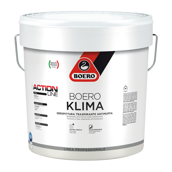 Boero Klima bianco idropittura antimuffa traspirante extra opaca per interni - Formato in litri: 14 lt