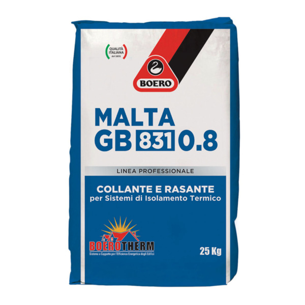 Boero malta GB 831 0.8 grigia 25 kg collante per pannelli isolanti granulometria 0.8