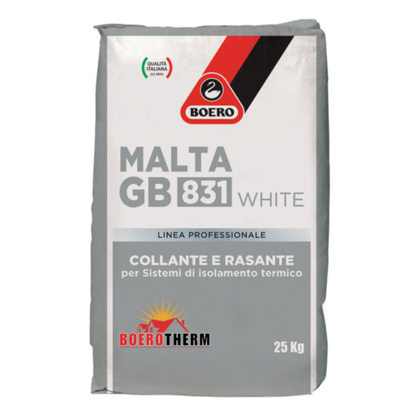 Boero malta GB 381 White - 25 kg collante e rasante bianco per pannelli isolanti granulometria 1.2