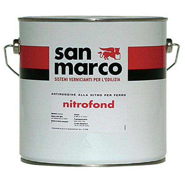 San Marco Nitrofond Antiruggine alla nitro per ferro - Formato in litri: 4 lt, Colore antiruggine: Rosso