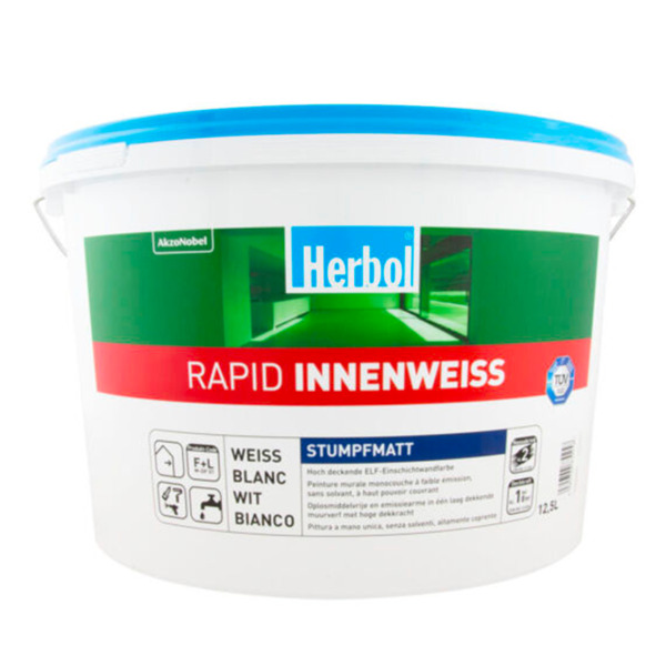 Herbol Rapid Innenweiss bianco - Idropittura murale lavabile con elevato potere coprente