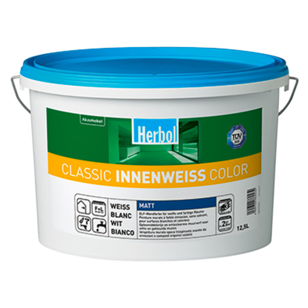 Herbol Classic Innenweiss Color bianco - Idropittura murale traspirante per interni