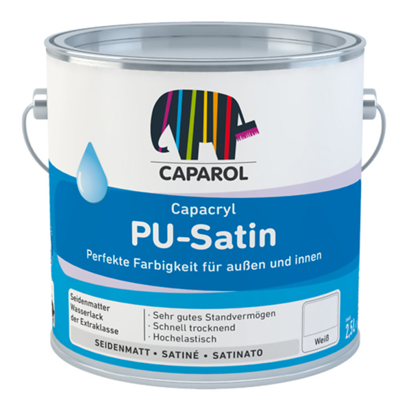 Caparol Capacryl - Pu-satin bianco smalto satinato all'acqua - Formato in litri: 0,75 lt