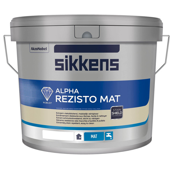 Sikkens Alpha Rezisto Mat bianco idropittura lavabile opaca smacchiabile