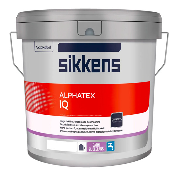 Sikkens Alphatex iq bianco idropittura acrilica satinata per muri all'esterno - Formato in litri: 5 lt