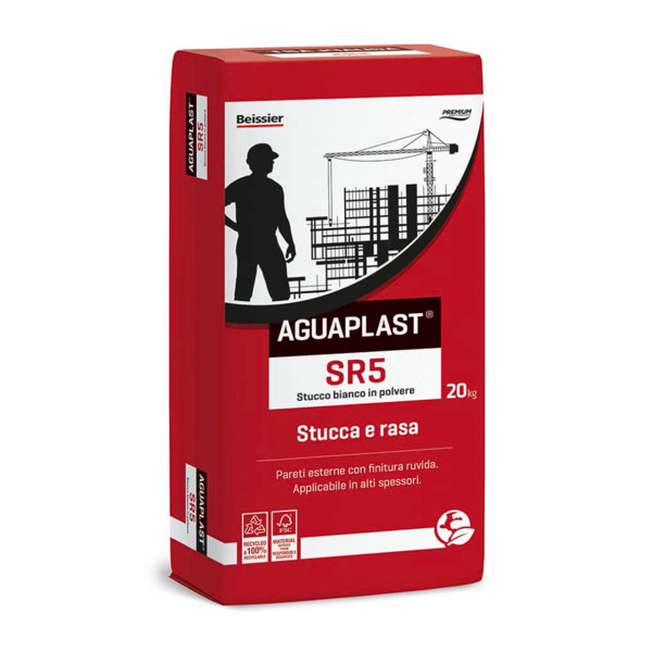 Aguaplast stucco in polvere sr5 ruvido bianco - Formato in kg: 1,5 kg