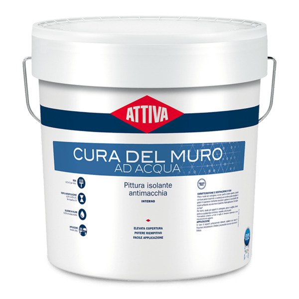 Attiva Cura del Muro bianco pittura isolante antimacchia - Formato in litri: 0,75 lt