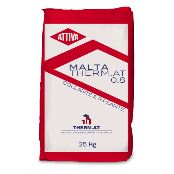 Attiva MALTA Therm.at 0,8 - 25 kg collante e rasante a base minerale di colore grigio