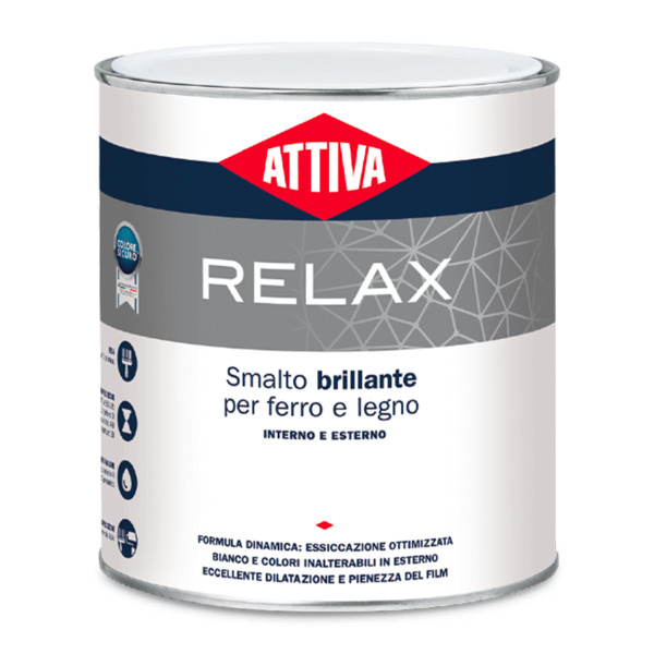 Attiva Relax bianco smalto brillante alchidico alto solido - Formato in litri: 0,75 lt