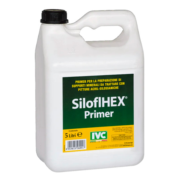 Ivc- Siloflhex primer per la preparazione di supporti minerali da trattare con pitture acrilsilossaniche - Formato in litri: 5 lt