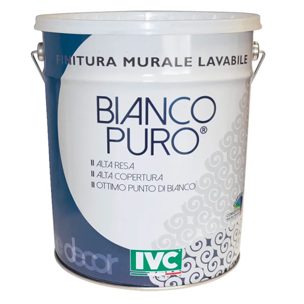 Ivc Bianco puro finitura murale lavabile per interni ed esterni al elevata resa