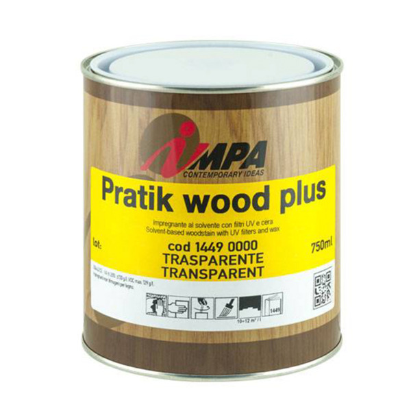 Impa Pratik wood plus impregnante tixotropico a base solvente con filtri uv e cera