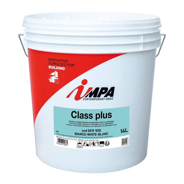 Impa Class Plus bianco idropittura lavabile antigoccia per applicazioni anche su cartongesso - Formato in litri: 0,75 lt