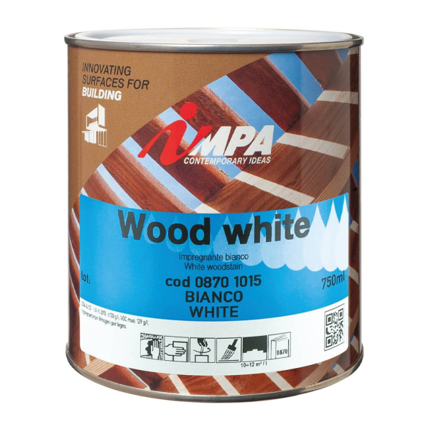 Impa wood white bianco impregnante finitura all'acqua - Formato in litri: 0,75 lt